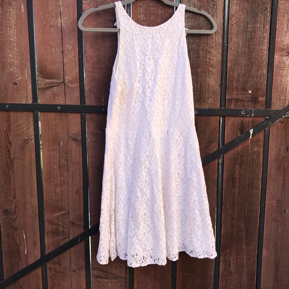 White Floral Embroidered Dress